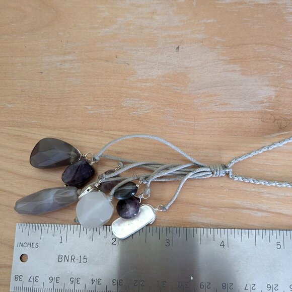 Crystal Smooth Rock Dangle Necklace Cottagecore Farmhouse Fairy Boho Hippie - Picture 5 of 6